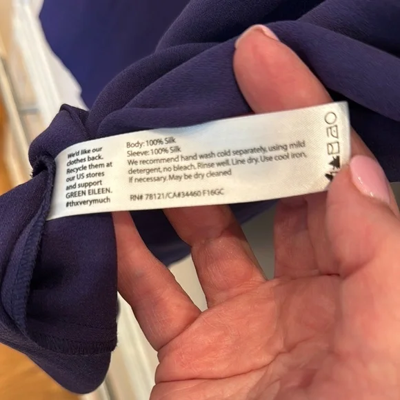 Eileen Fisher Women's Silk Tunic in Rich Purple - Picture 5 of 8